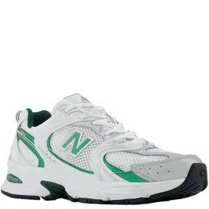 New Balance White and Green Women's Sneakers